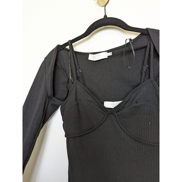Astr The Label Dress Womens Small Black Bodycon Sleeeveless Shrug Club Y2K 90s - Picture 7 of 15